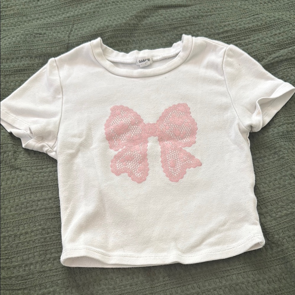 Garage stormi bright white bow tee